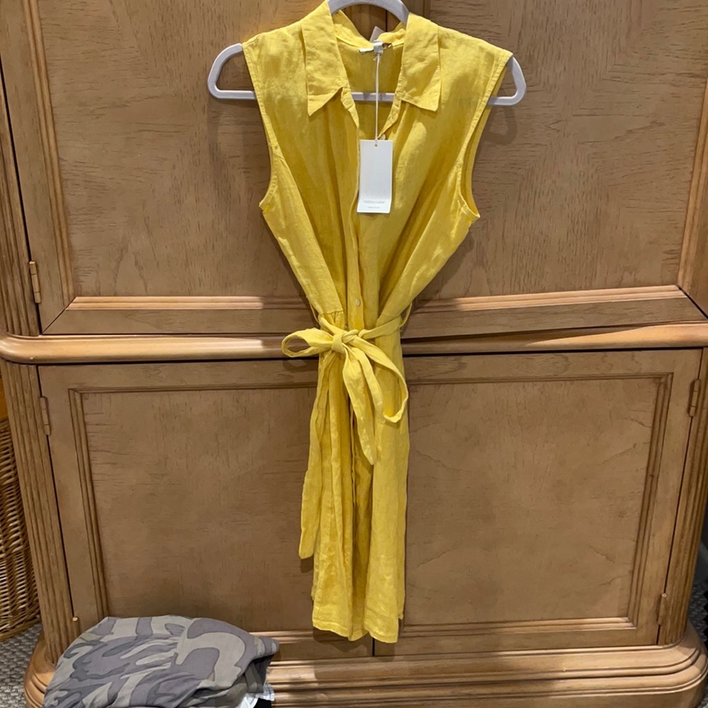 Yellow linen dress